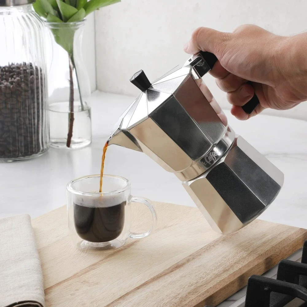 Mr. Coffee Espresso Maker Unisex 6 Cup Silver New Brixia Moka Pot 67858.03
